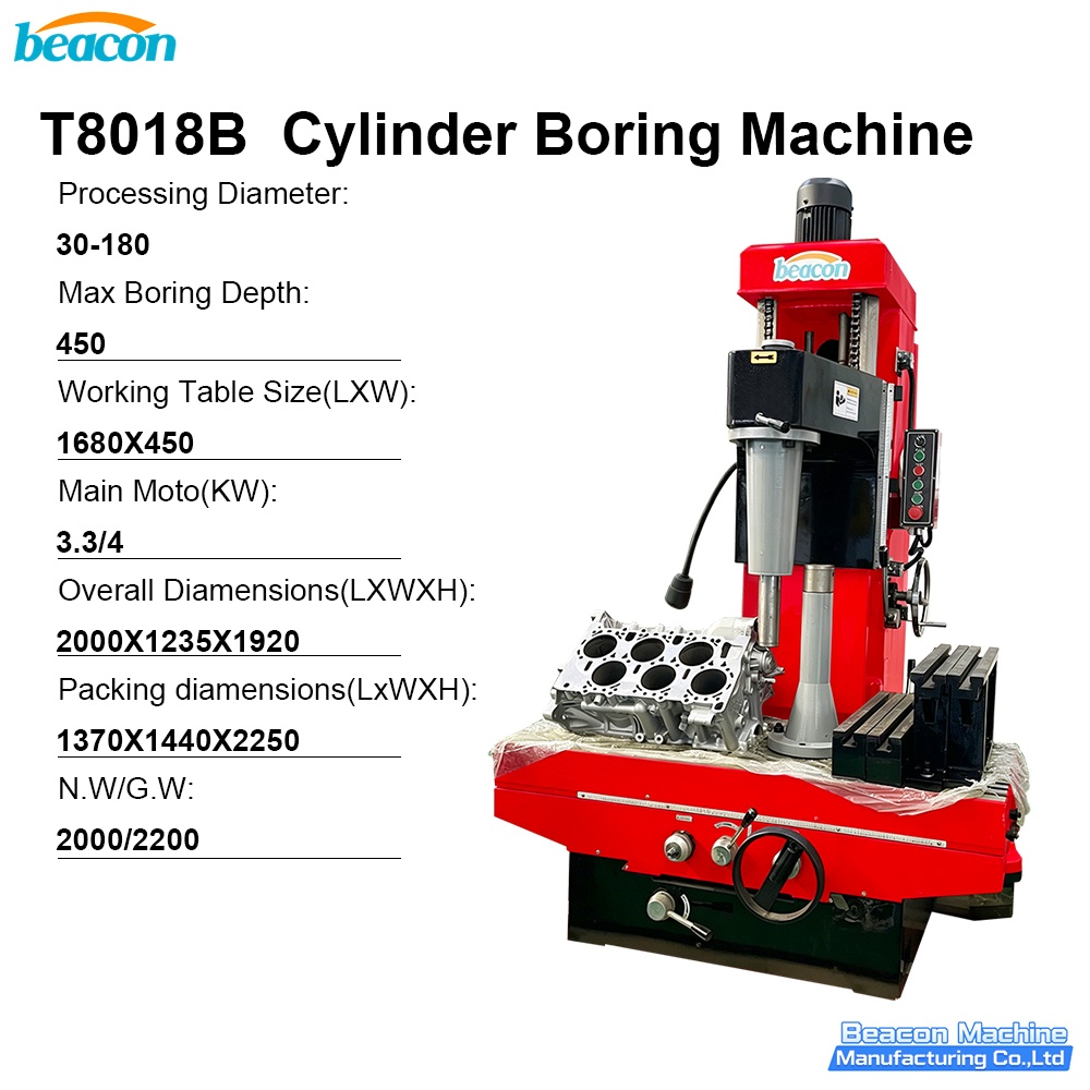 {T8018B Cylinder Boring Machine 30-180mm Boring Diameter for Medium & Heavy Duty Engine Rebuild}