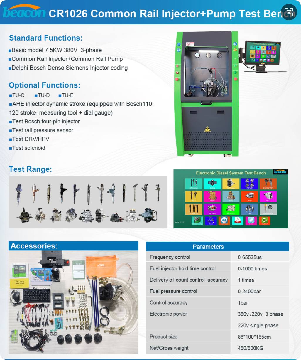 CRI CRP Diesel Fuel Injection Pump Test Bench