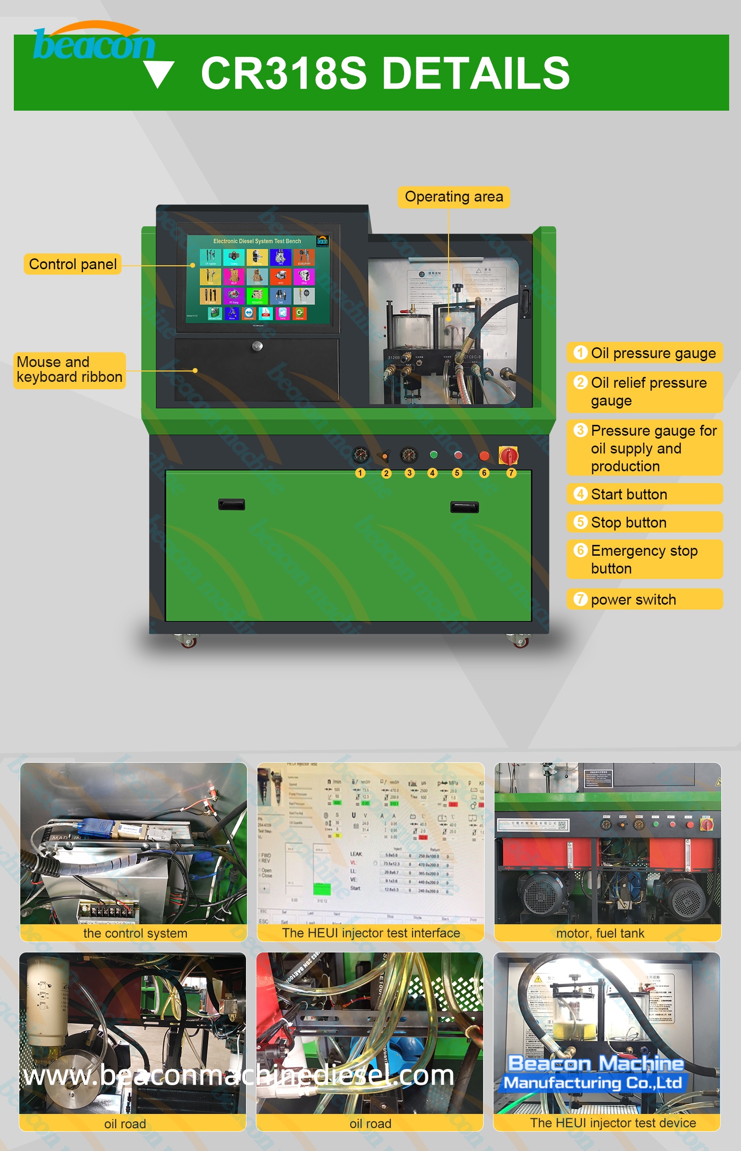 Common Rail Injector and CAT C7 C9 C-9 HEUI test Bench 