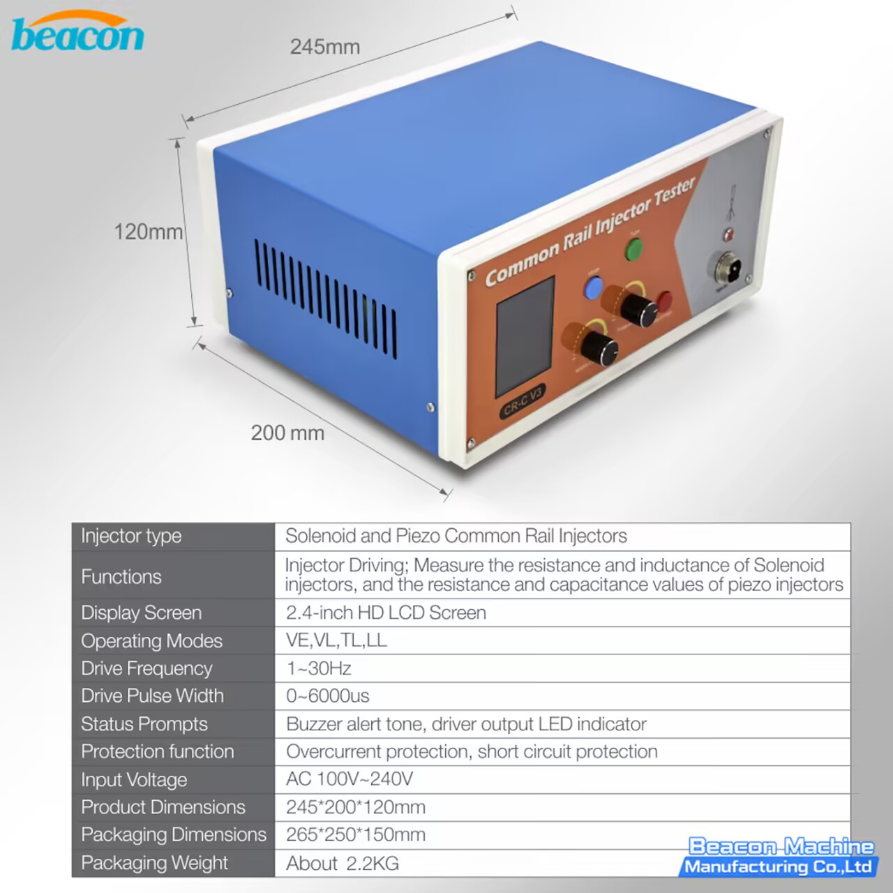 Solenoid and Piezo Common Rail Injector Tester Solenoid and Piezo Common Rail Injector Tester